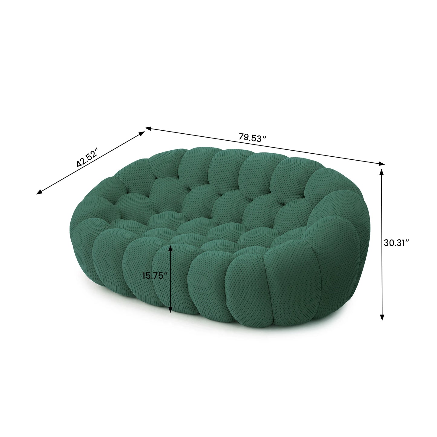 Sdorens Modern Curved Boneless Sofa Loveseat Couch