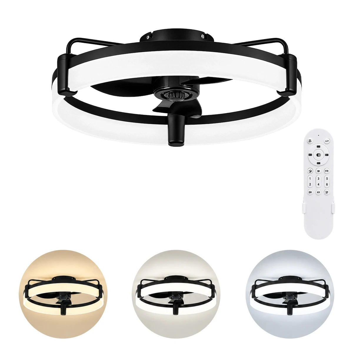 Aiopp Ultra Quiet LED Ceiling Fan With Dimmable 6 Speeds