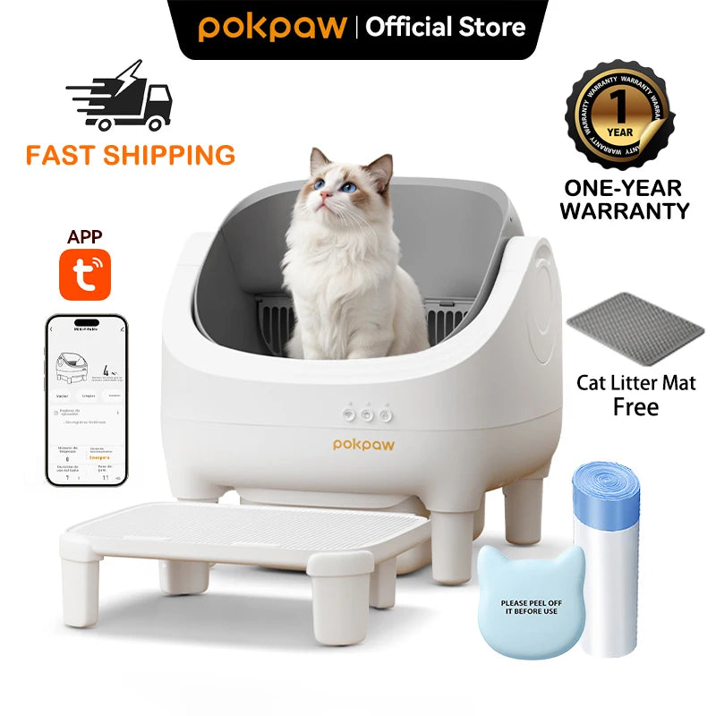 Pokpaw Automatic Self Cleaning Litter Box For Cats