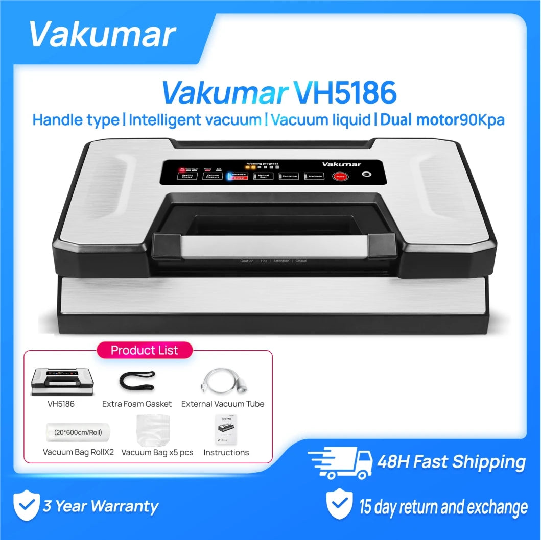 Vakumar VH5186 Vacuum Sealer Machine With 2 Rolls Included