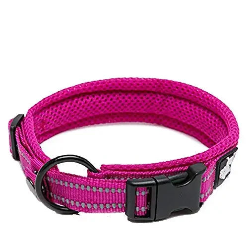 TrueLove Nylon Adjustable Dog Collar Padded Reflective Heavy Duty Training