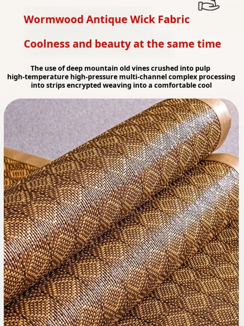 Cool Mat Bamboo Mat Summer Naked Sleeping Student Dormitory Mattress Foldable Ice Silk Mat Dual-Use Double-Sided Household