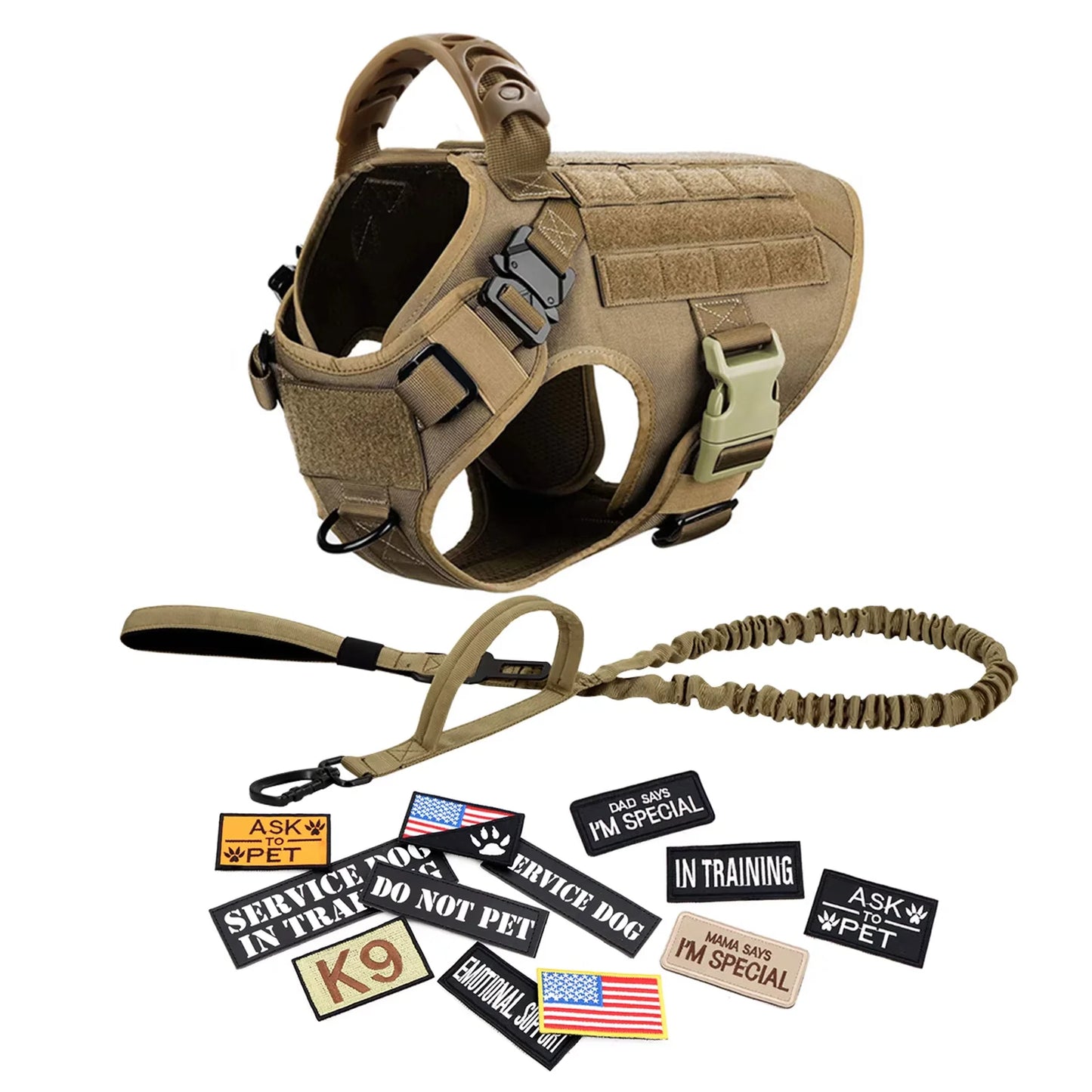 Military Style Large Dog Harness Vest For Malinois Training