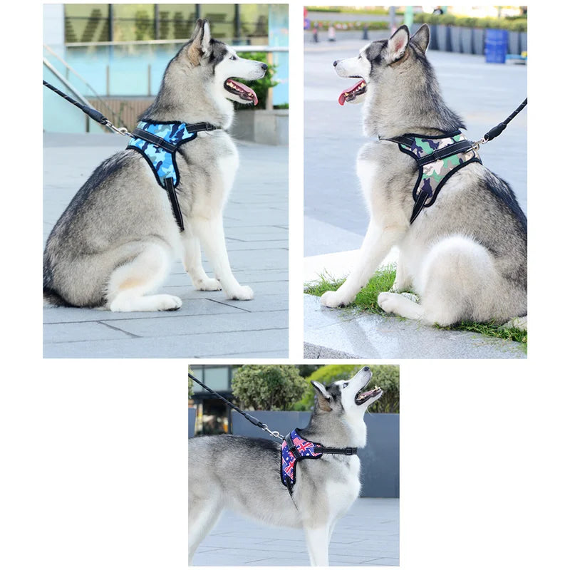 No Pull Reflective Dog Harness Adjustable Vest With Top Handle