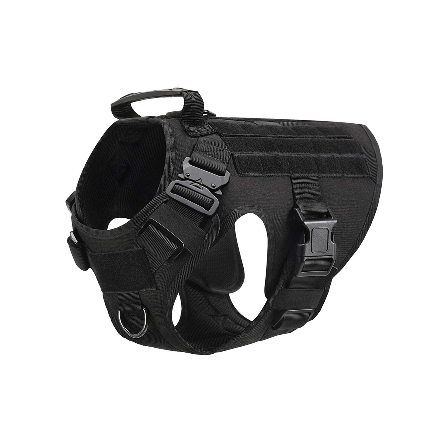 Tactical Dog Harness With Molle Pouches Nylon Padded Breakaway Design