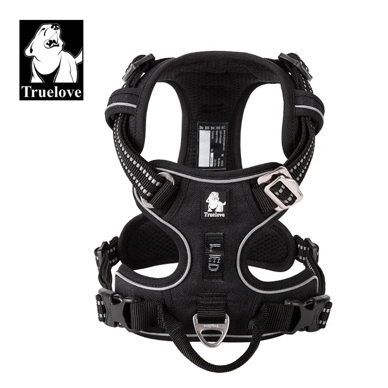 TRUELOVE Reflective Nylon Dog Harness No Pull Adjustable