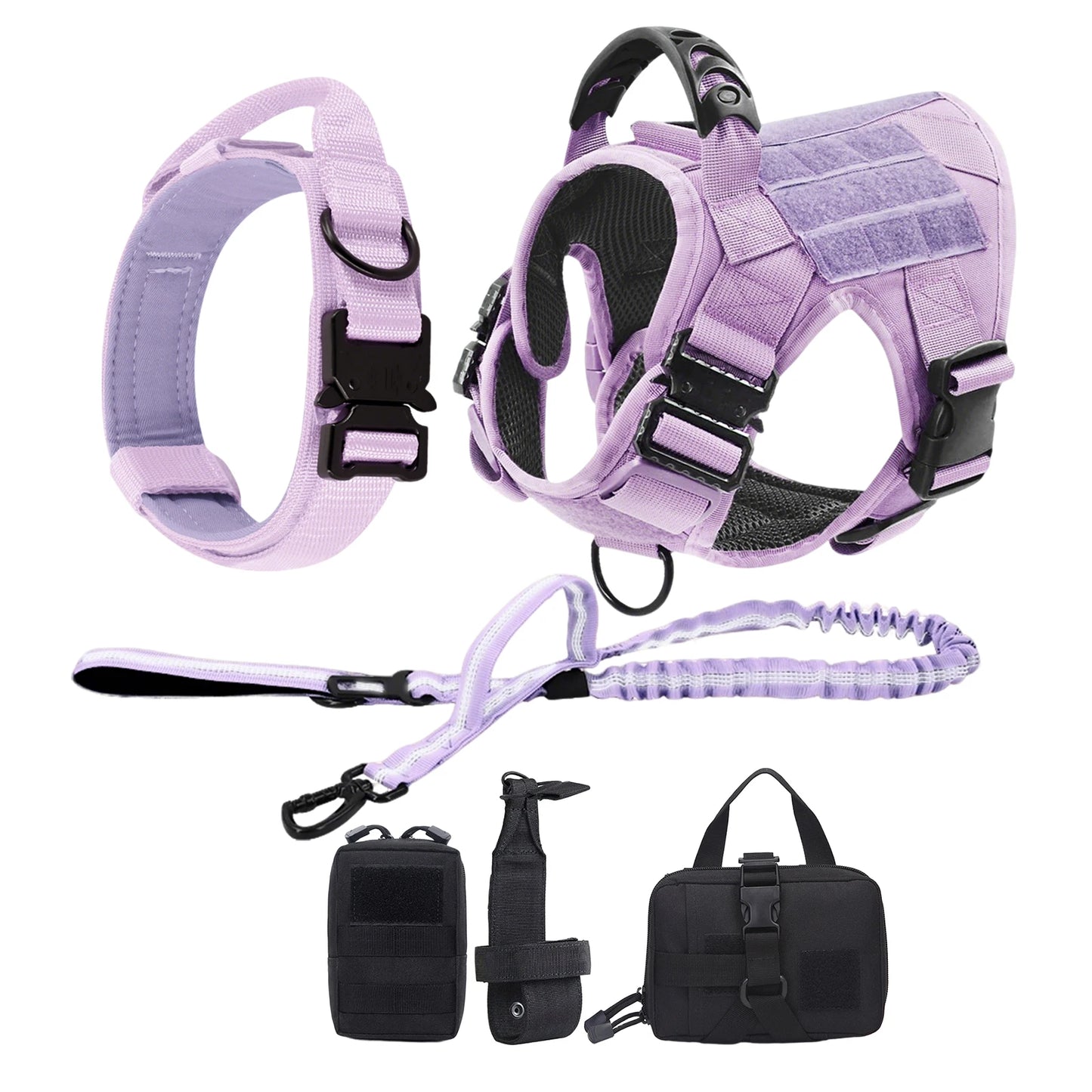 Military Camouflage Dog Harness Adjustable Tactical Training Vest Leash