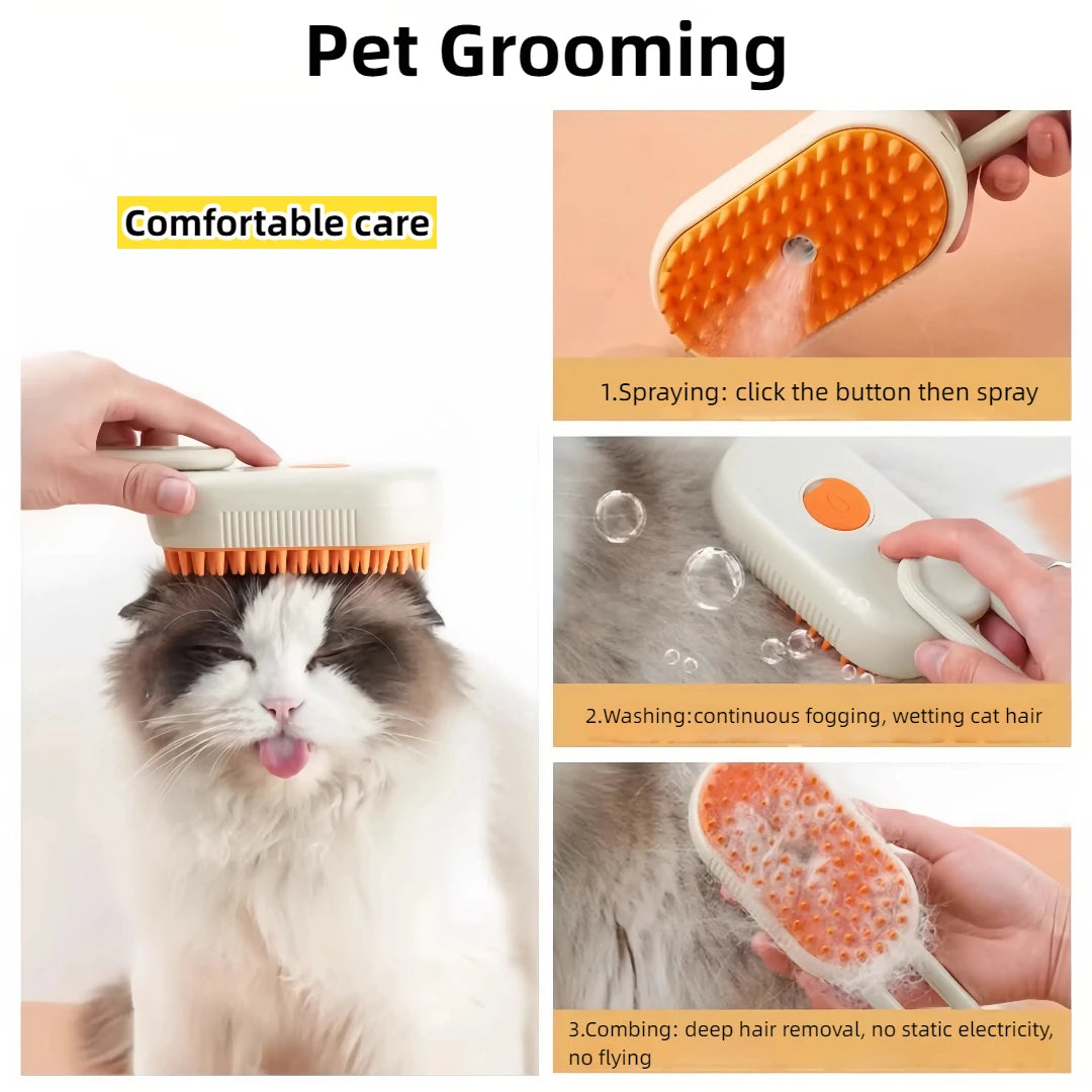 3 In 1 Electric Cat HairBrush For Premium PetGrooming