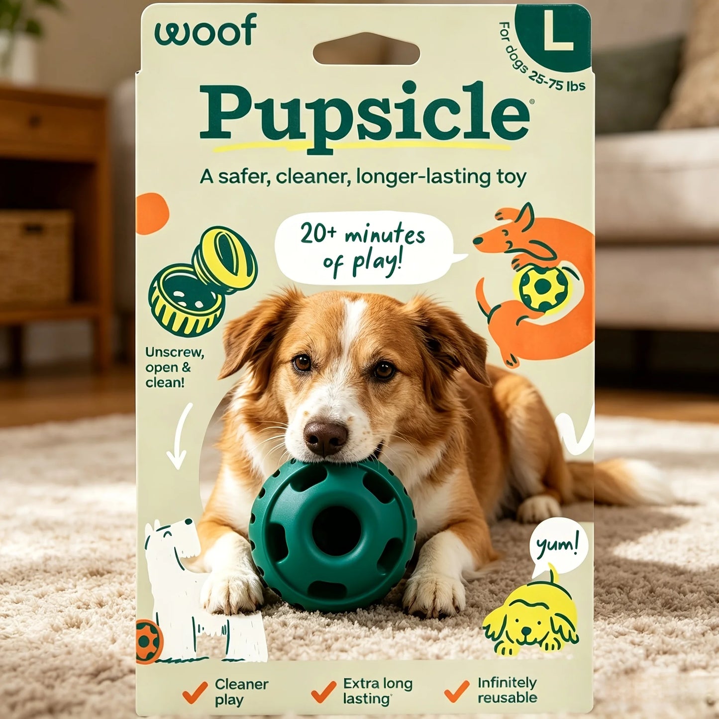 Pupsicle Interactive Dog Chew Toys 2 Pack