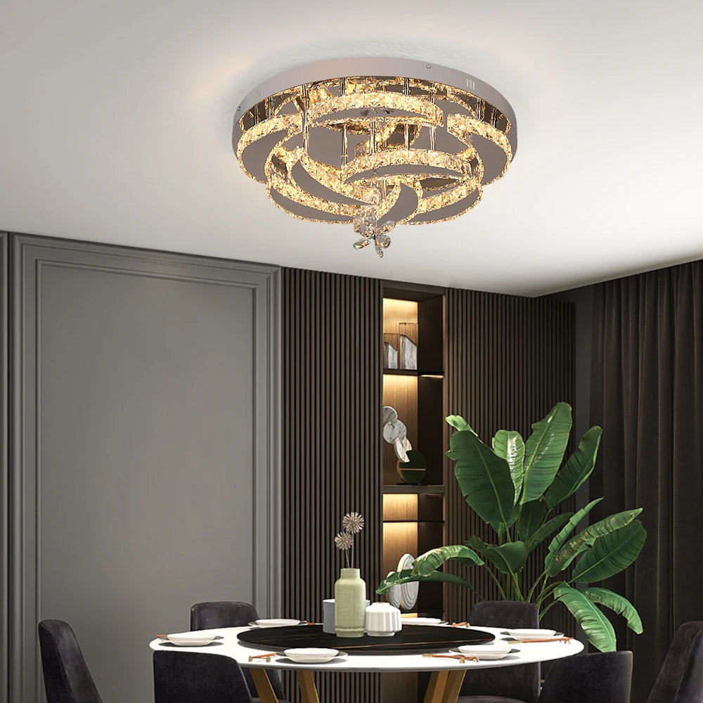 GreeLustr Crystal LED Ceiling Pendant Chandelier Living Room