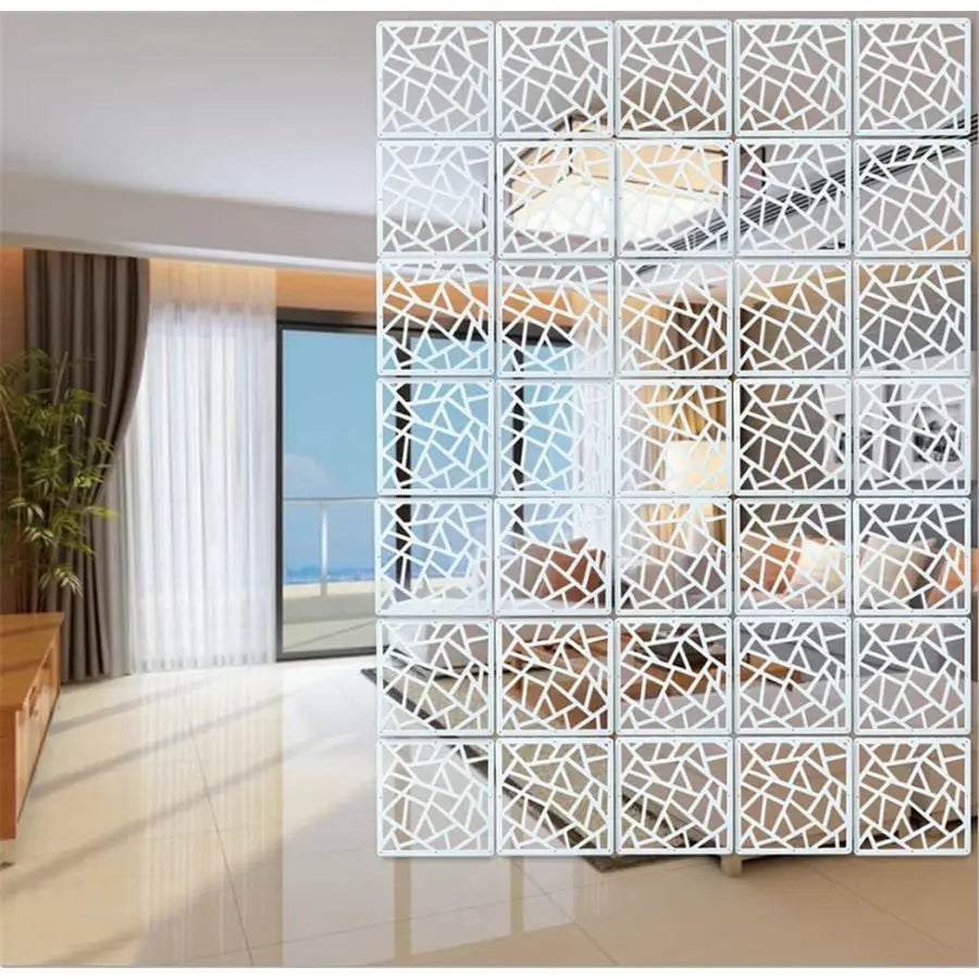 Hanging Room Divider,12 Pieces WoodPlastic DIY Panel Screens Partition Wall Dividers Room Decoration with All Accessories 11.4x1