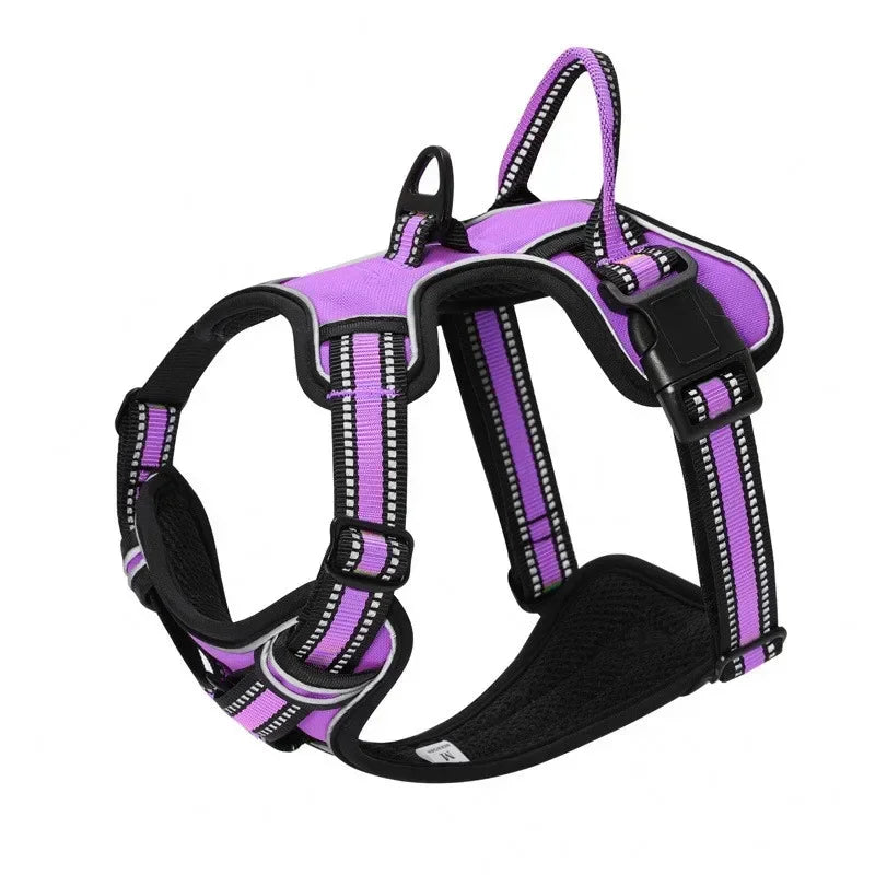 Adjustable Reflective Nylon Dog Harness Vest Soft Breathable No Pull