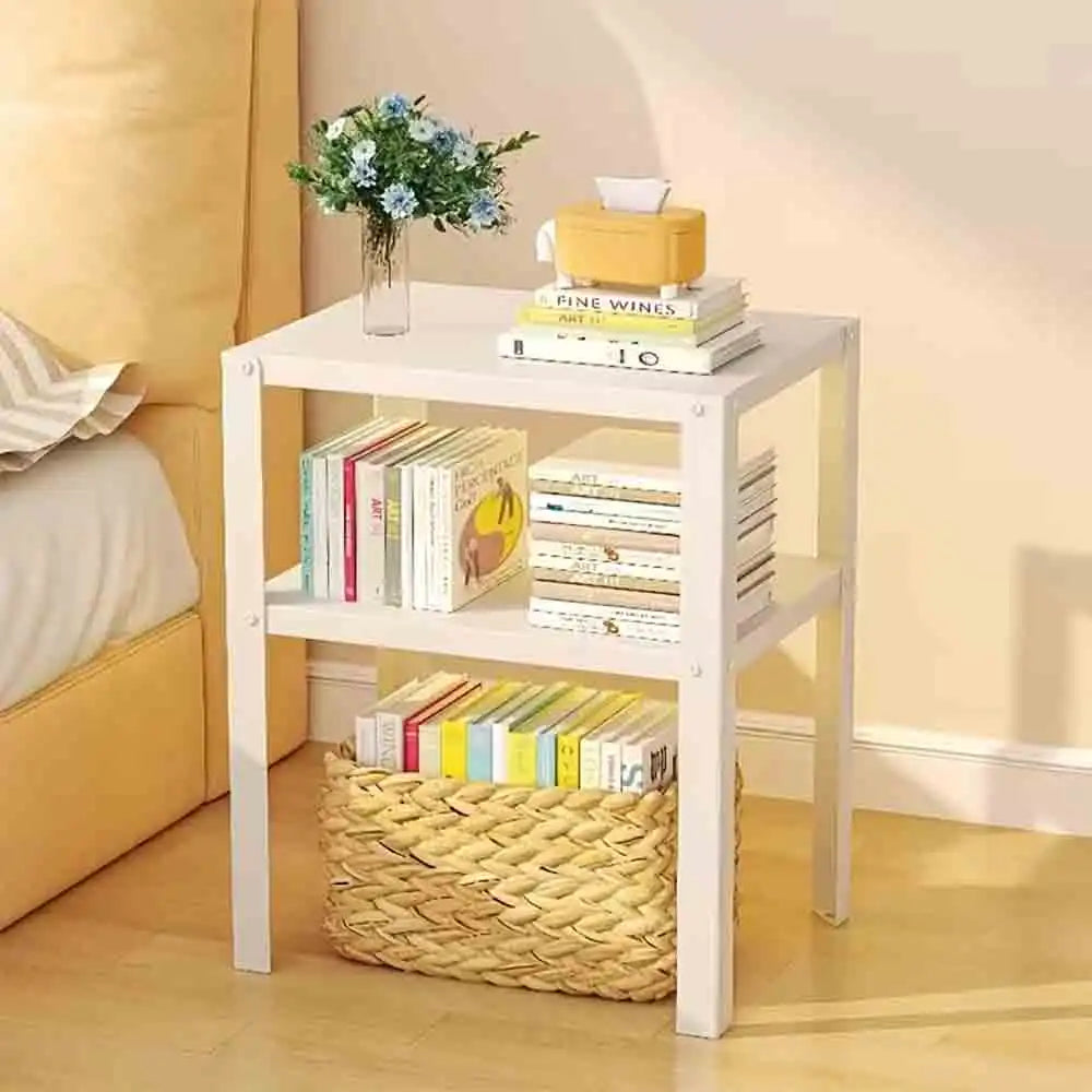 Industrial Metal Floor Storage Rack Nightstand Shelving Unit