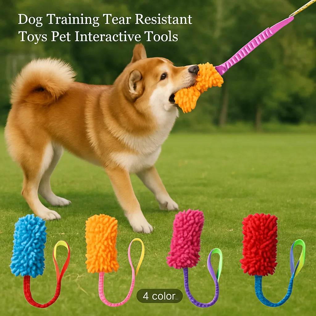 Durable Dog Chew Toy Rope With Sturdy Handle Teeth Cleaning