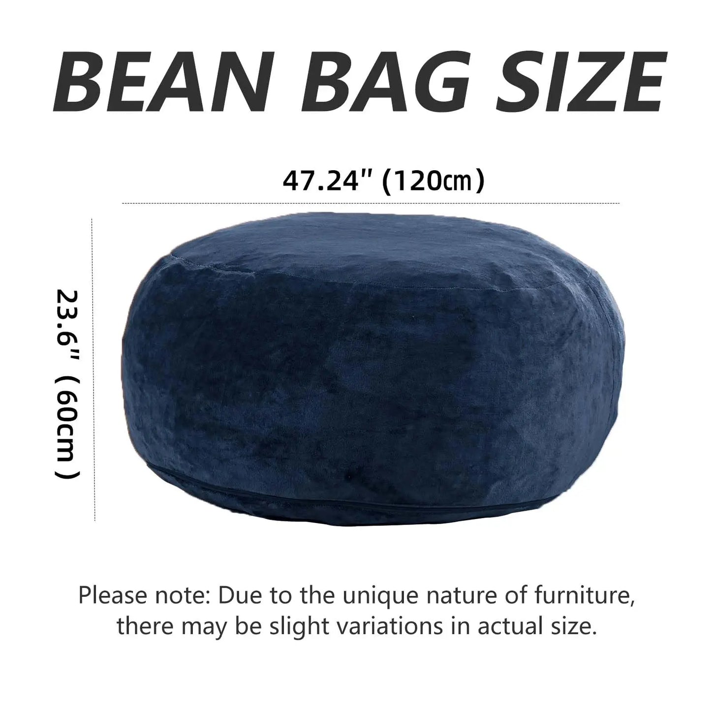 Memory Foam Bean Bag Chair With Washable Flannel Cover