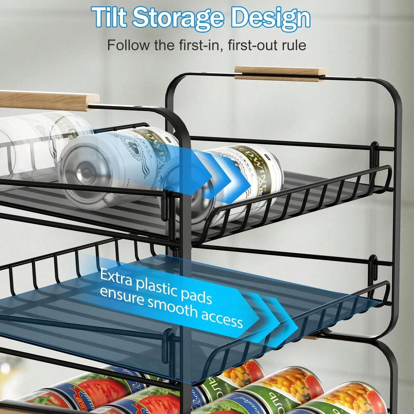 2-Pack Two-Tier Stackable Can Organizer For Pantry And Kitchen