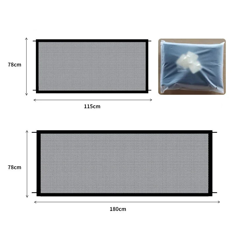 Foldable Breathable Mesh Dog Barrier Fence With 4 Hooks Playpen