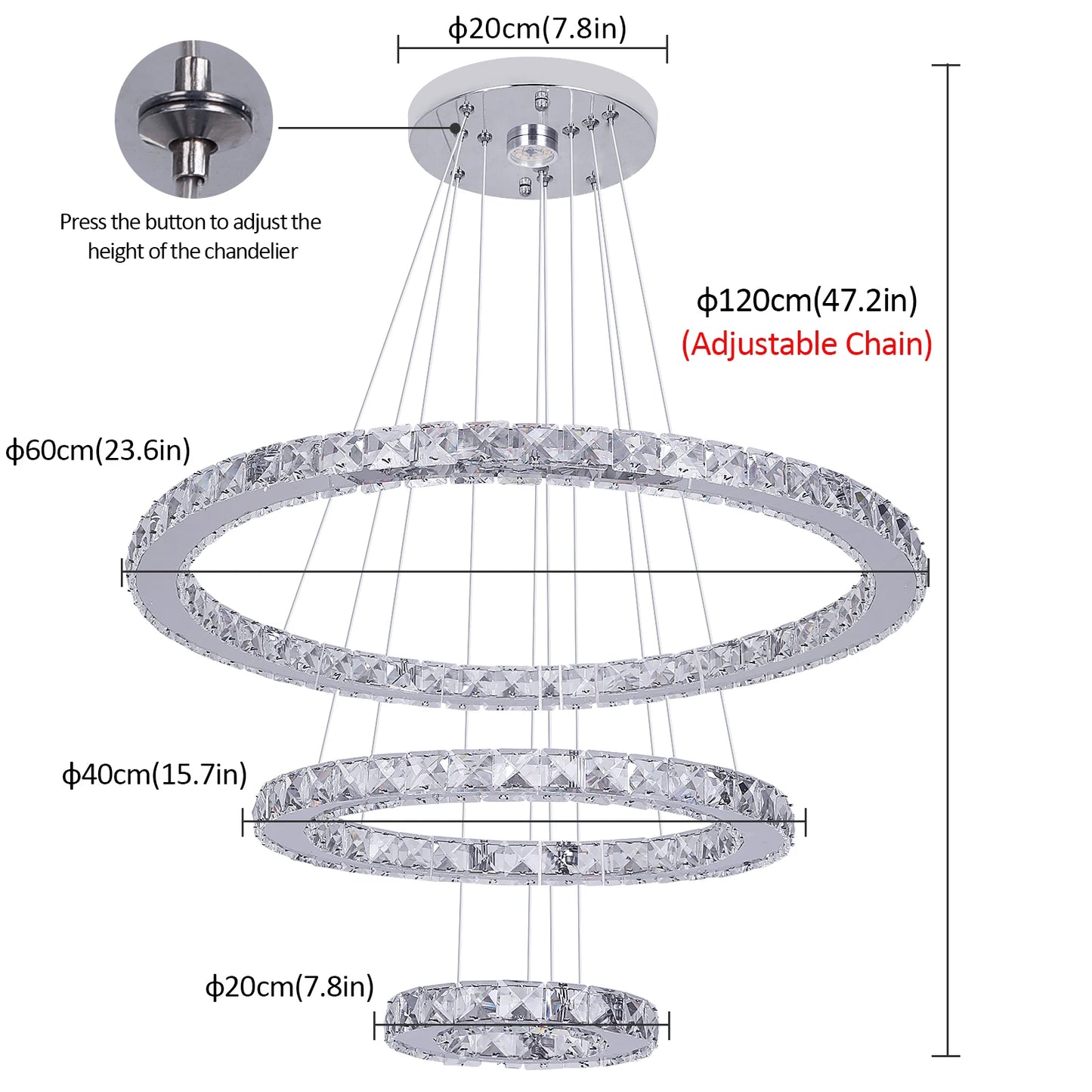 VETRULUS Modern Crystal LED Pendant Light
