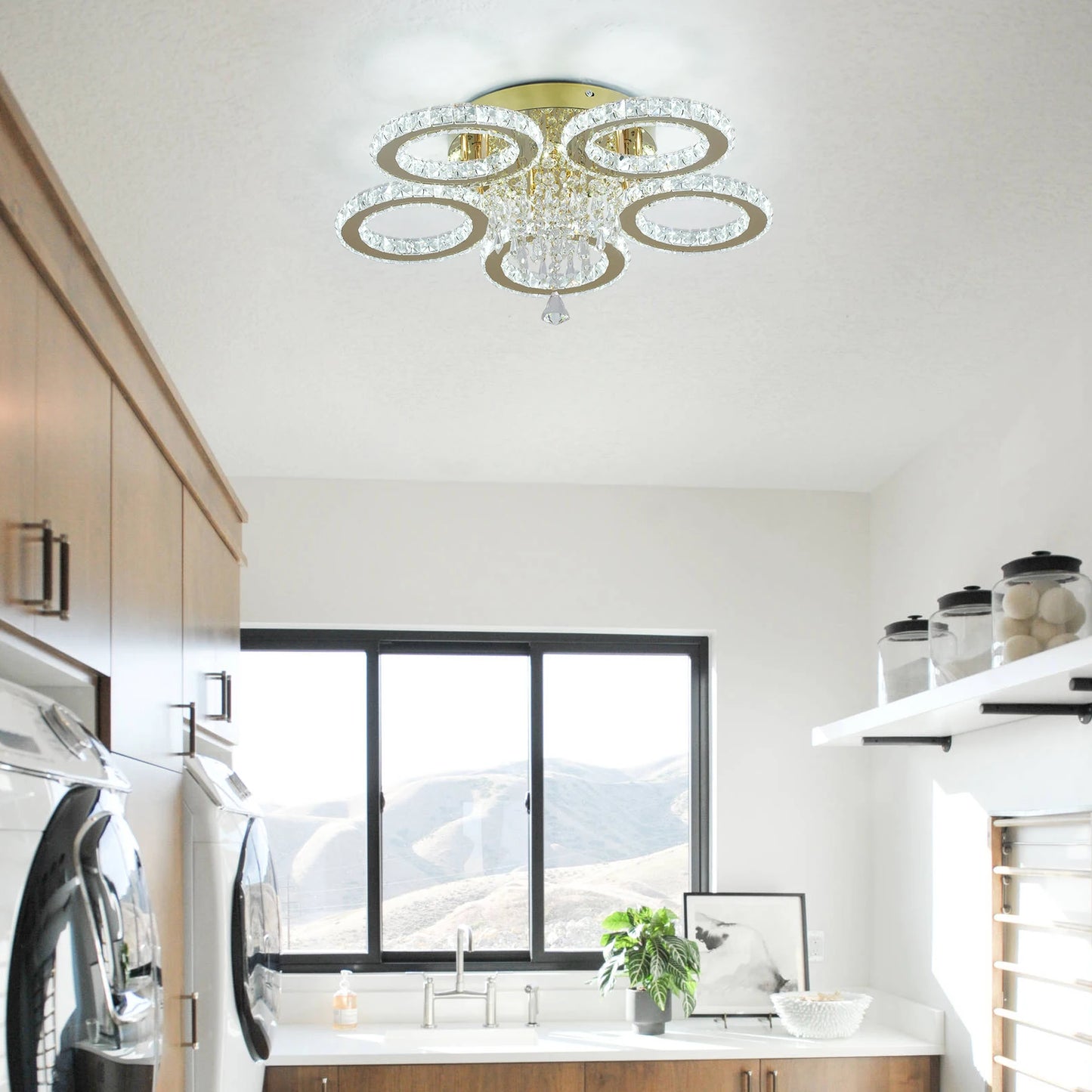 VETRULUS Crystal LED Ceiling Chandelier for Living Room