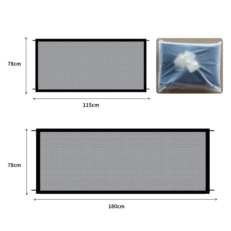 Foldable Breathable Mesh Dog Barrier Fence With 4 Hooks Playpen