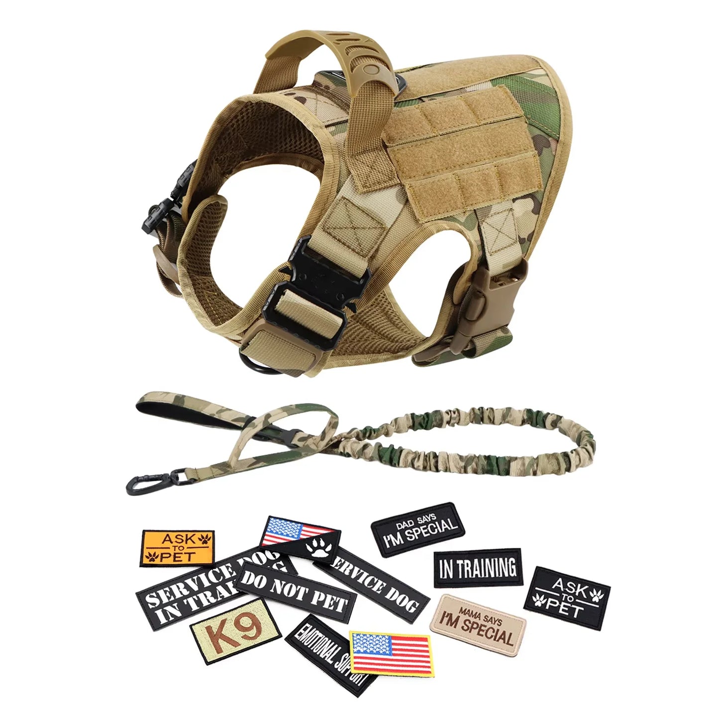 Military Style Large Dog Harness Vest For Malinois Training