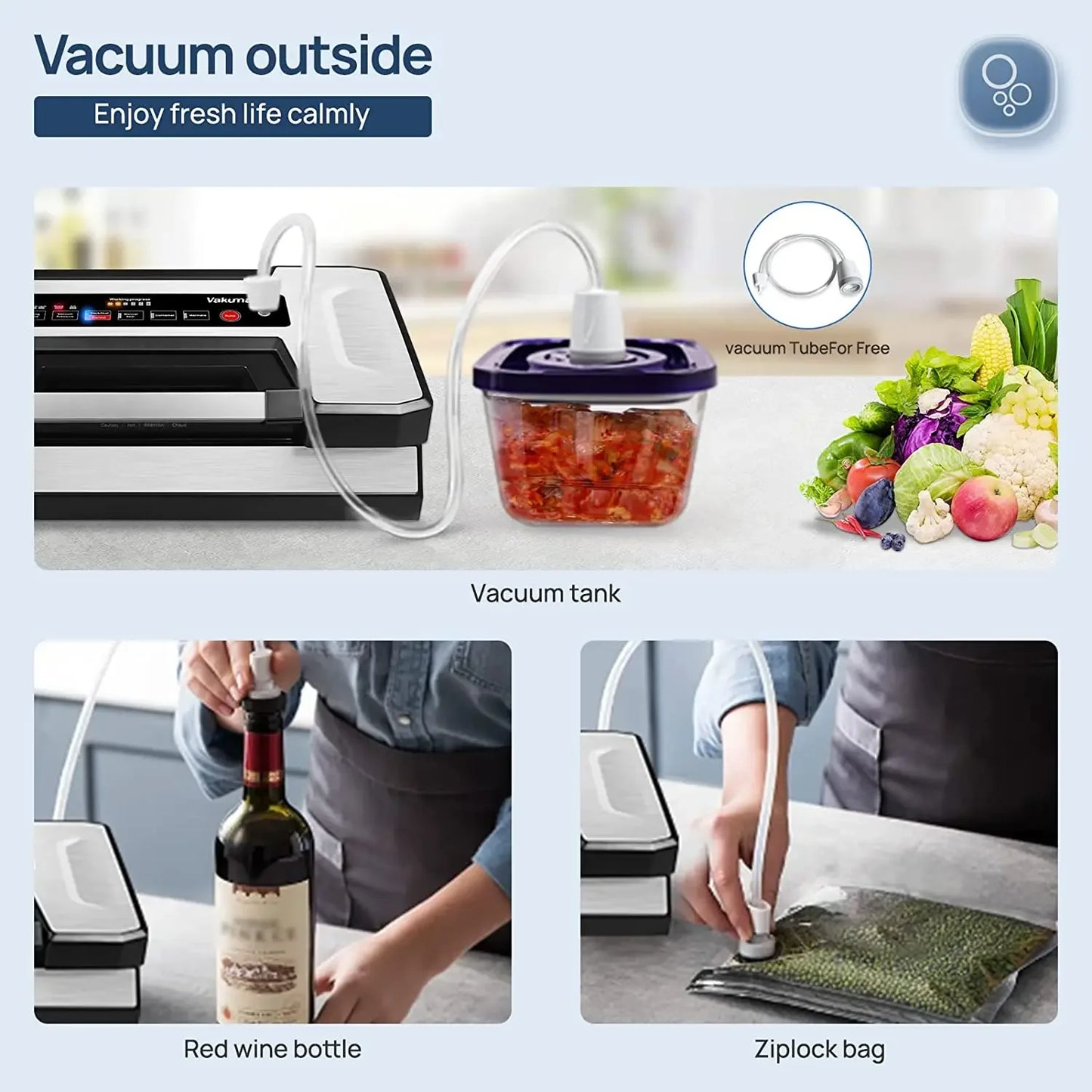 Vakumar VH5186 Vacuum Sealer Machine With 2 Rolls Included