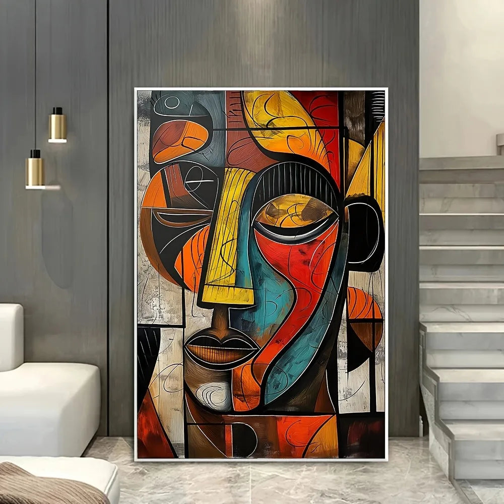 1 abstract African art canvas print, frameless wall art, modern decorative painting, suitable for living room and bedroom