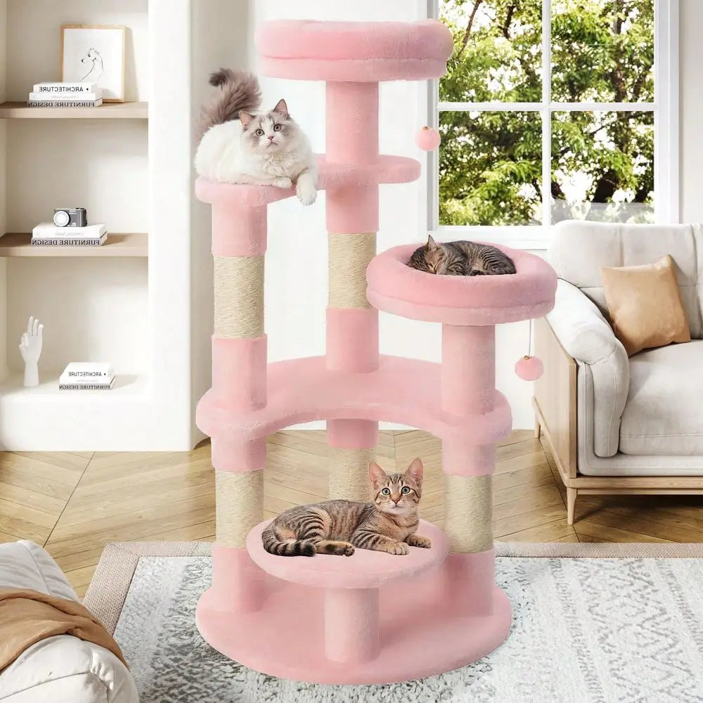 XMSJ Cat Tree With Plush Perches And Sisal Posts Tower