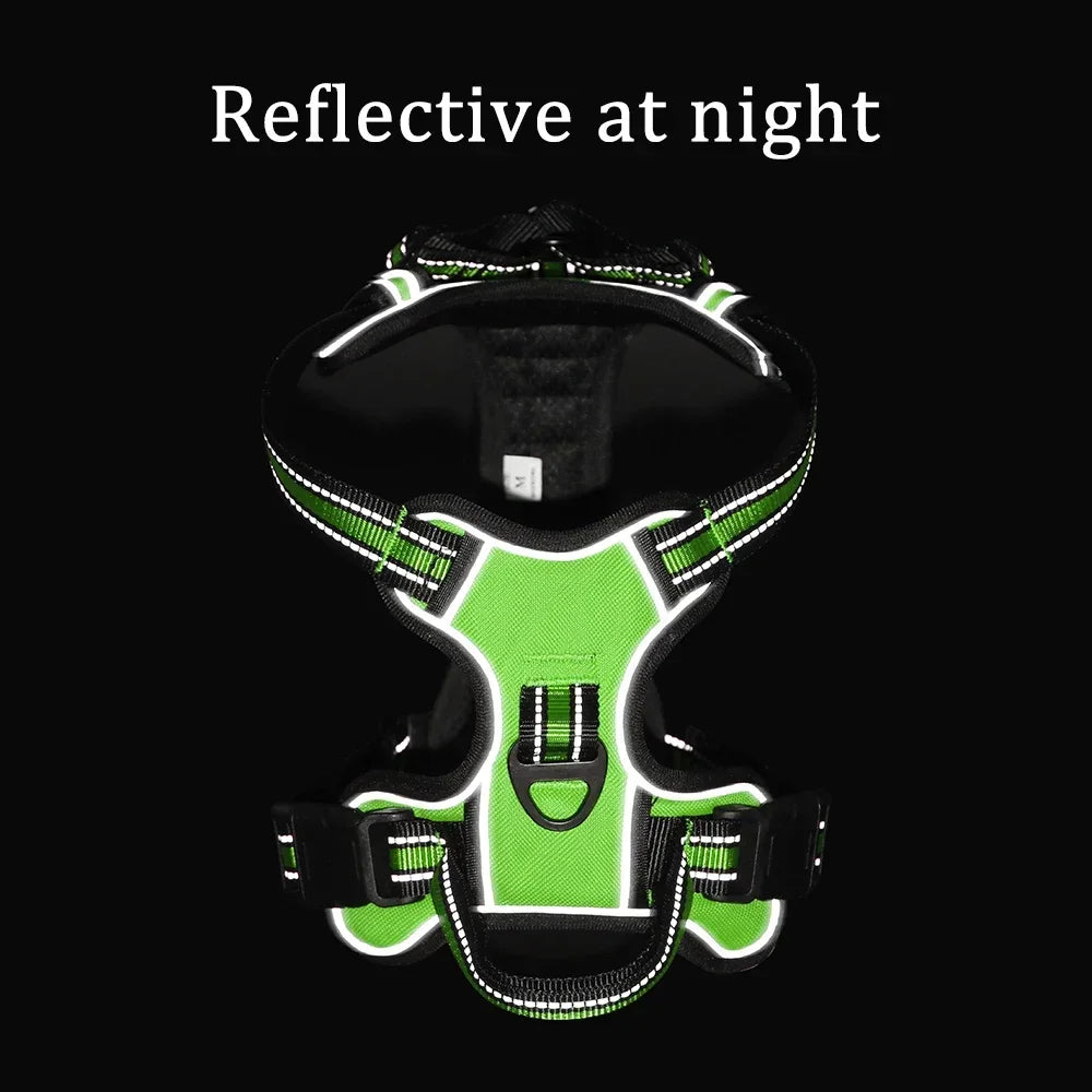 Adjustable Reflective Nylon Dog Harness Vest Soft Breathable No Pull