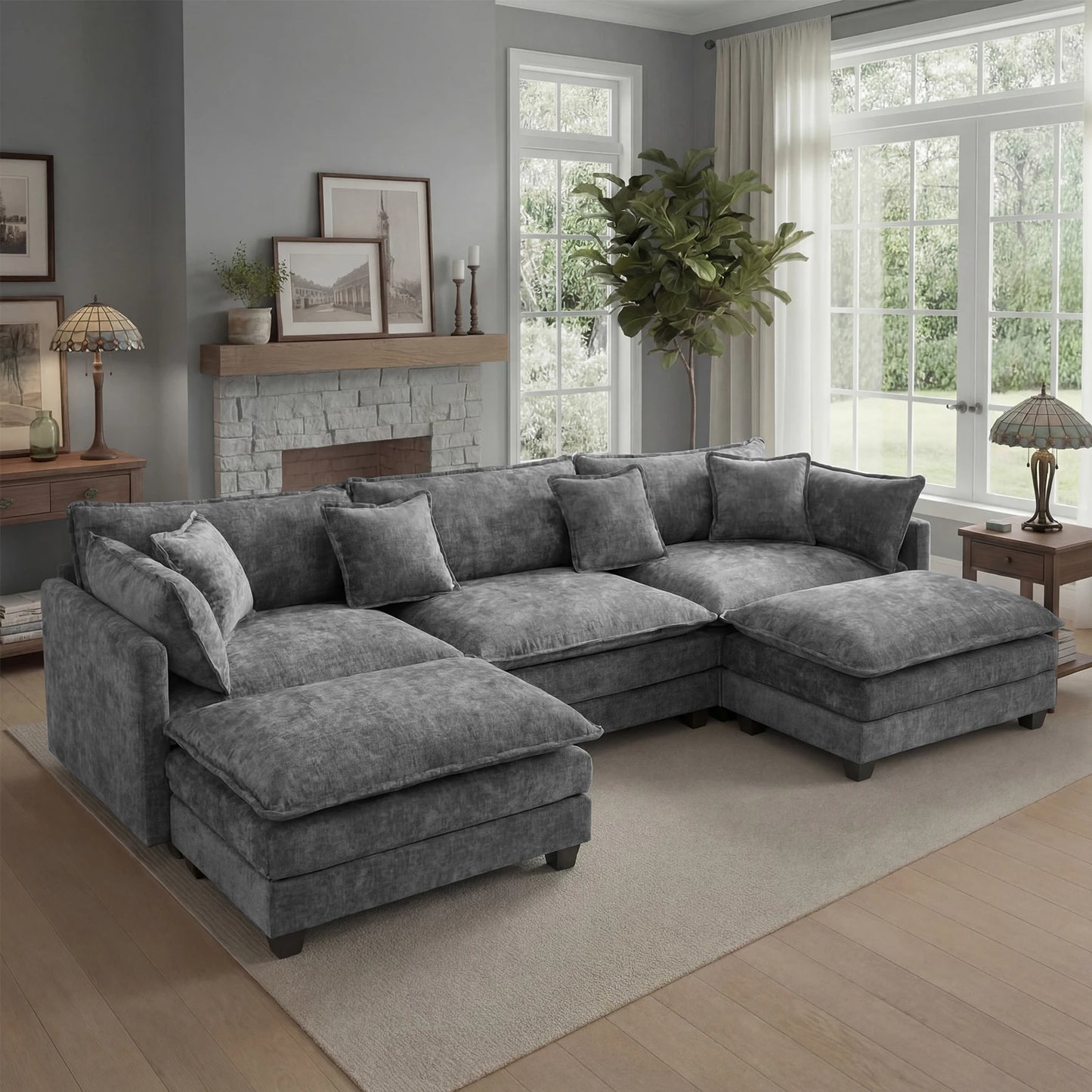 Redlife Modular Sectional Sofa With Ottoman Metal Frame
