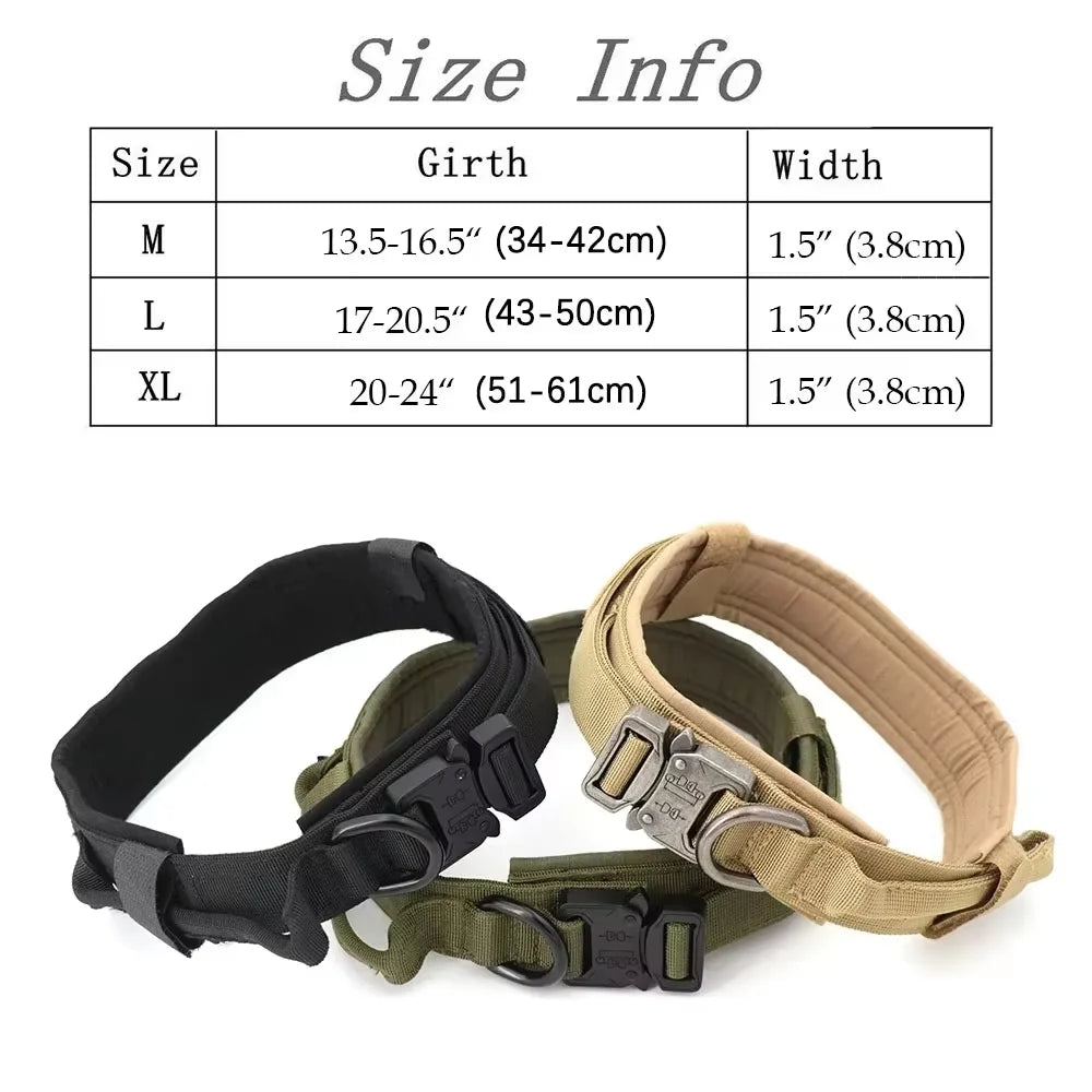 Adjustable Tactical Dog Harness And Nylon Collar Set For Dogs