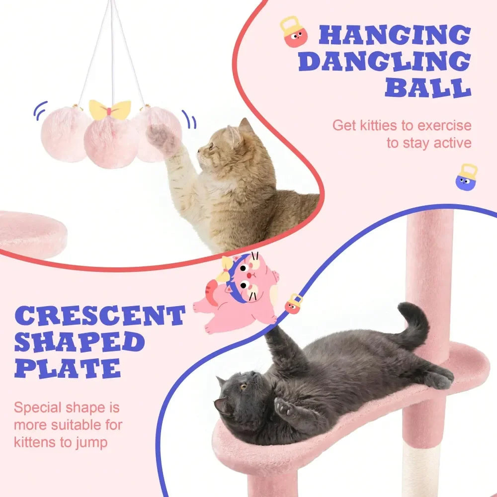 XMSJ Cat Tree With Plush Perches And Sisal Posts Tower