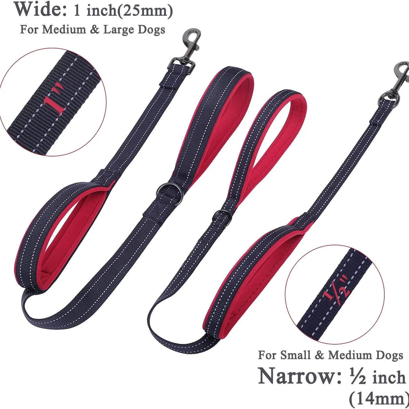 Dog Leash Outdoor Training Dual Handle Heavy Duty Lead