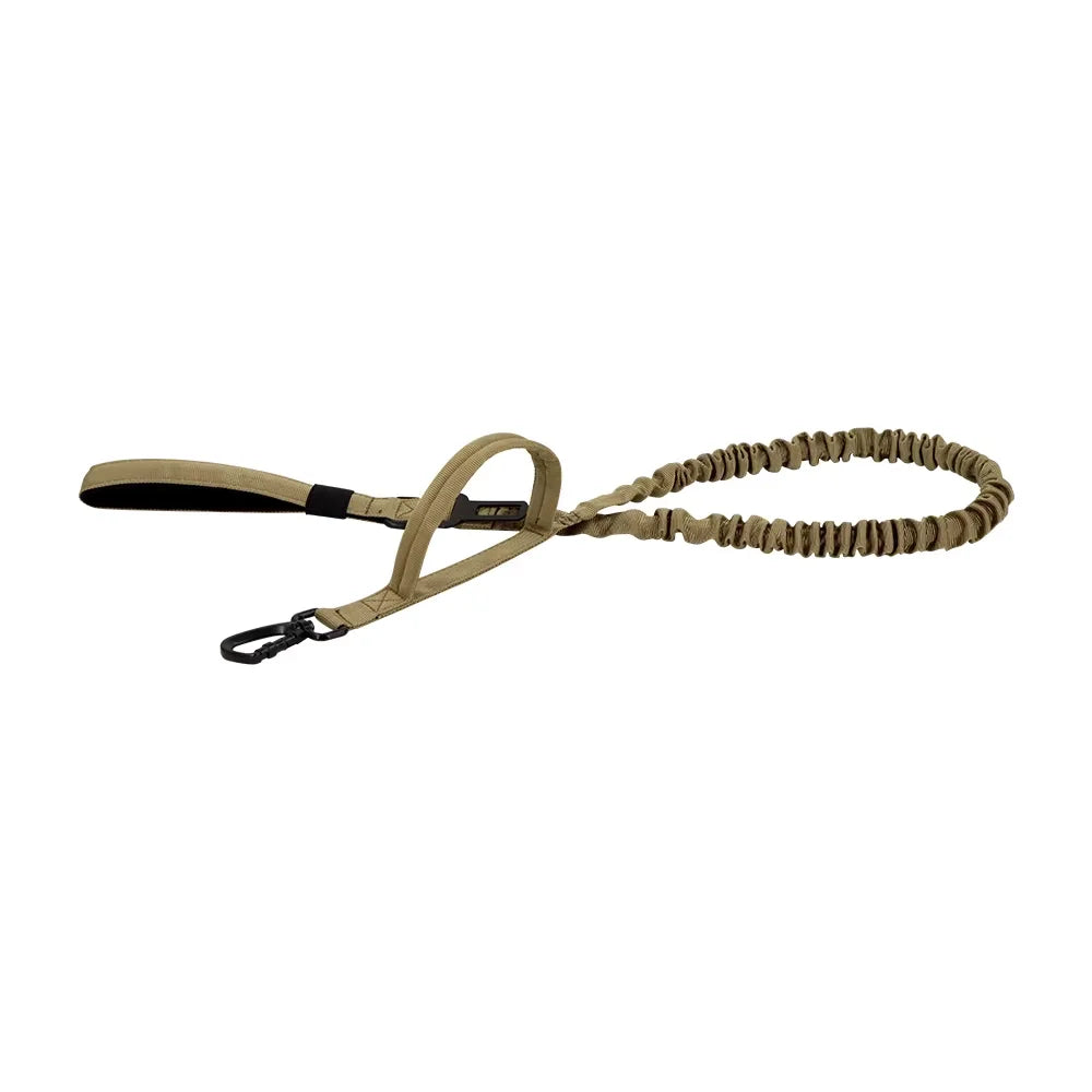 Military Style Dog Leash With Adjustable Length And Quick Release Elastic Rope