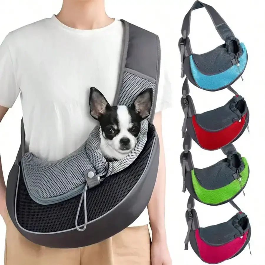 Breathable Mesh Pet Carrier Sling Backpack for Cats and Dogs