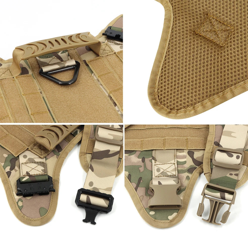 Tactical Dog Harness Leash Set For Large Dogs Training