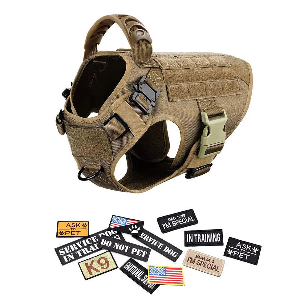 Military Style Large Dog Harness Vest For Malinois Training