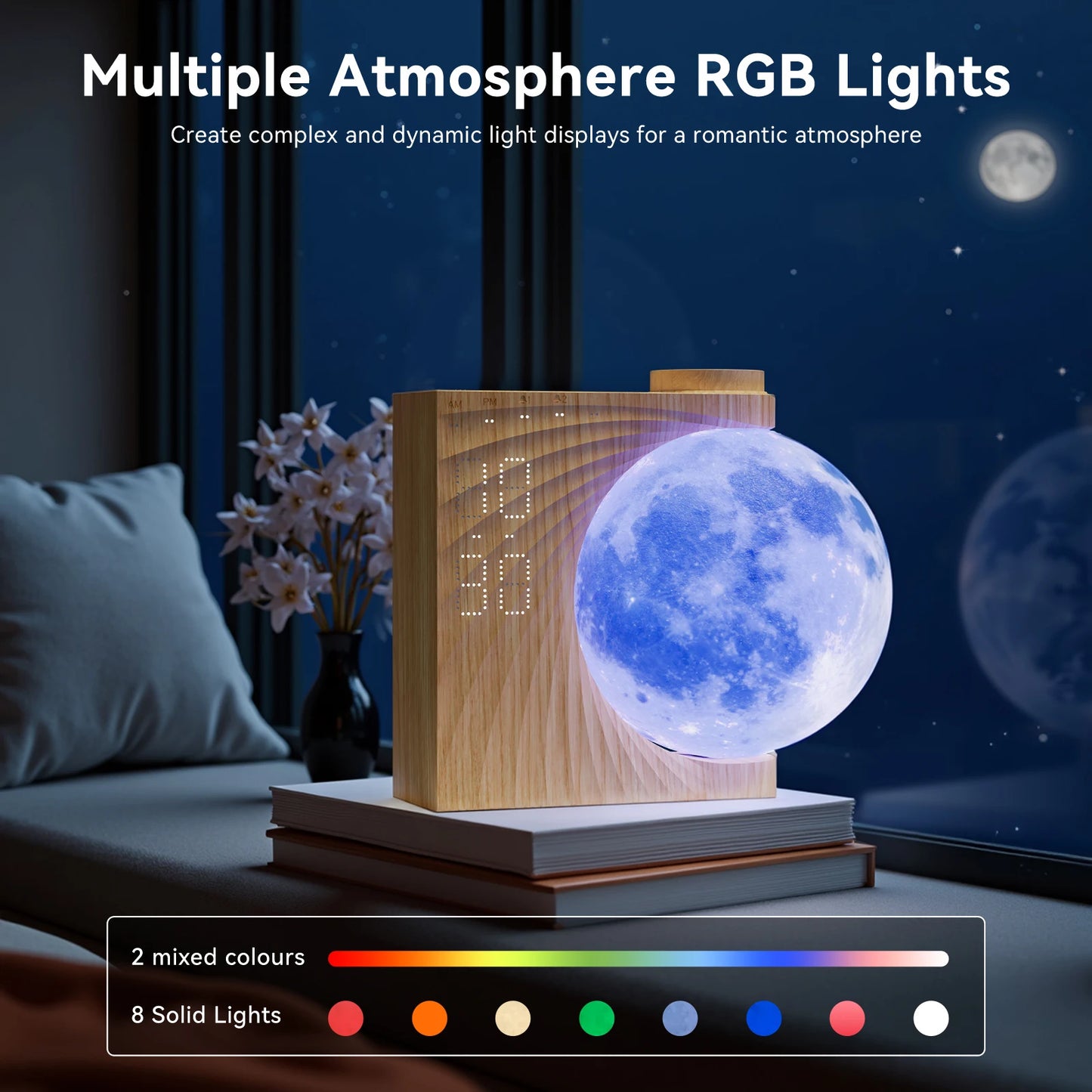 RETEYUNG Sunrise Alarm Clock With Moon Light 30/60/90 Timer