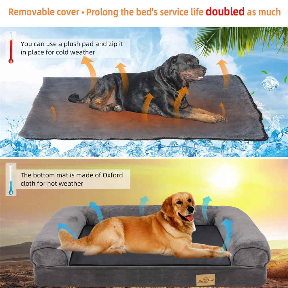 BORWART Calming Orthopedic Memory Foam Dog Bed with Waterproof Cover