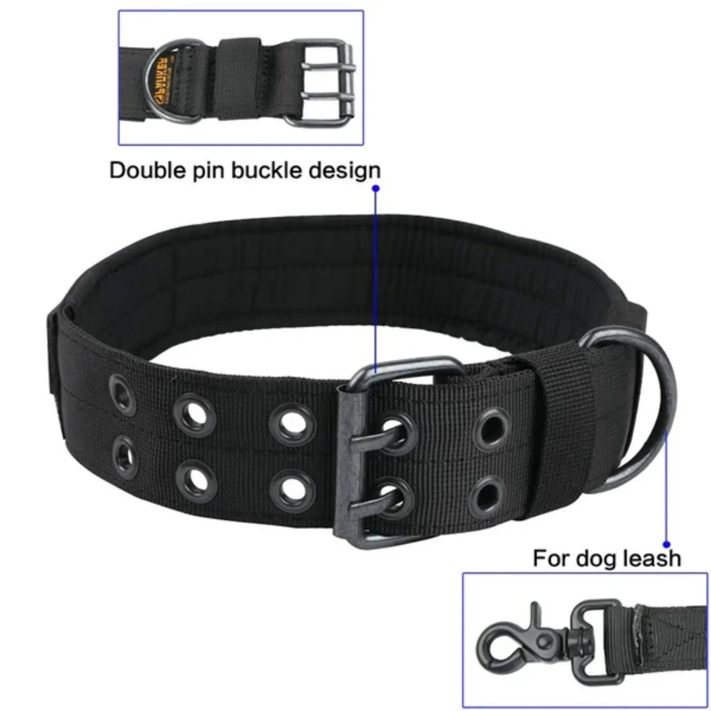 Tactical Nylon Dog Collar With Heavy Duty Metal Buckle