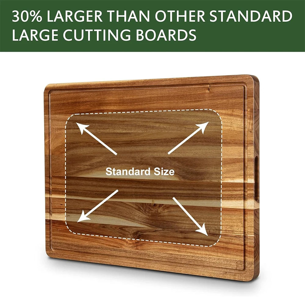 TWISTER.CK Wood Cutting Board With Juice Groove Handle