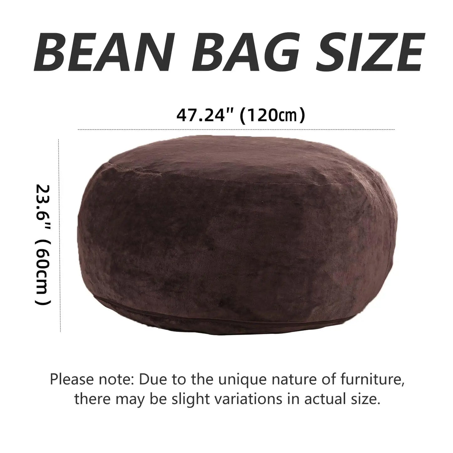 Memory Foam Bean Bag Chair With Washable Flannel Cover