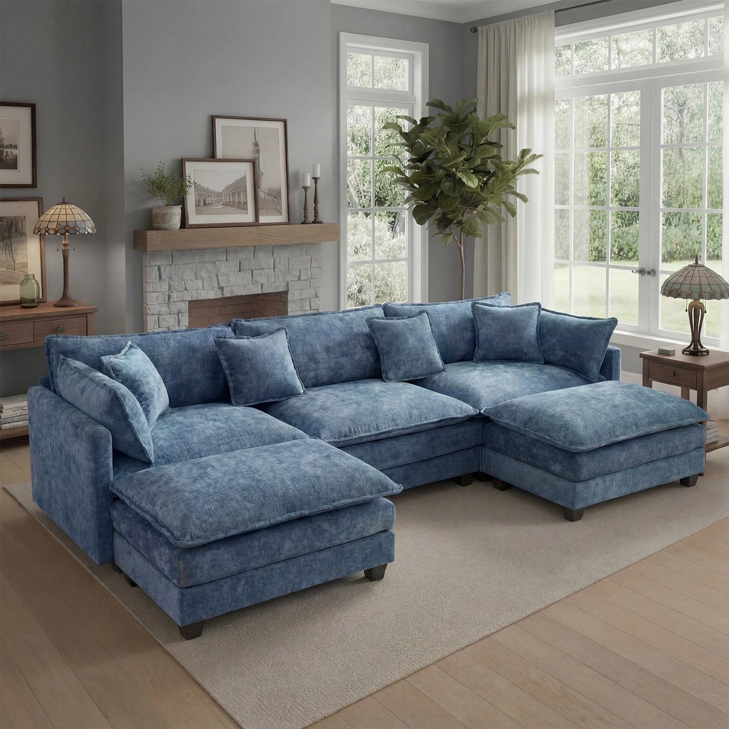 Redlife Modular Sectional Sofa With Ottoman Metal Frame