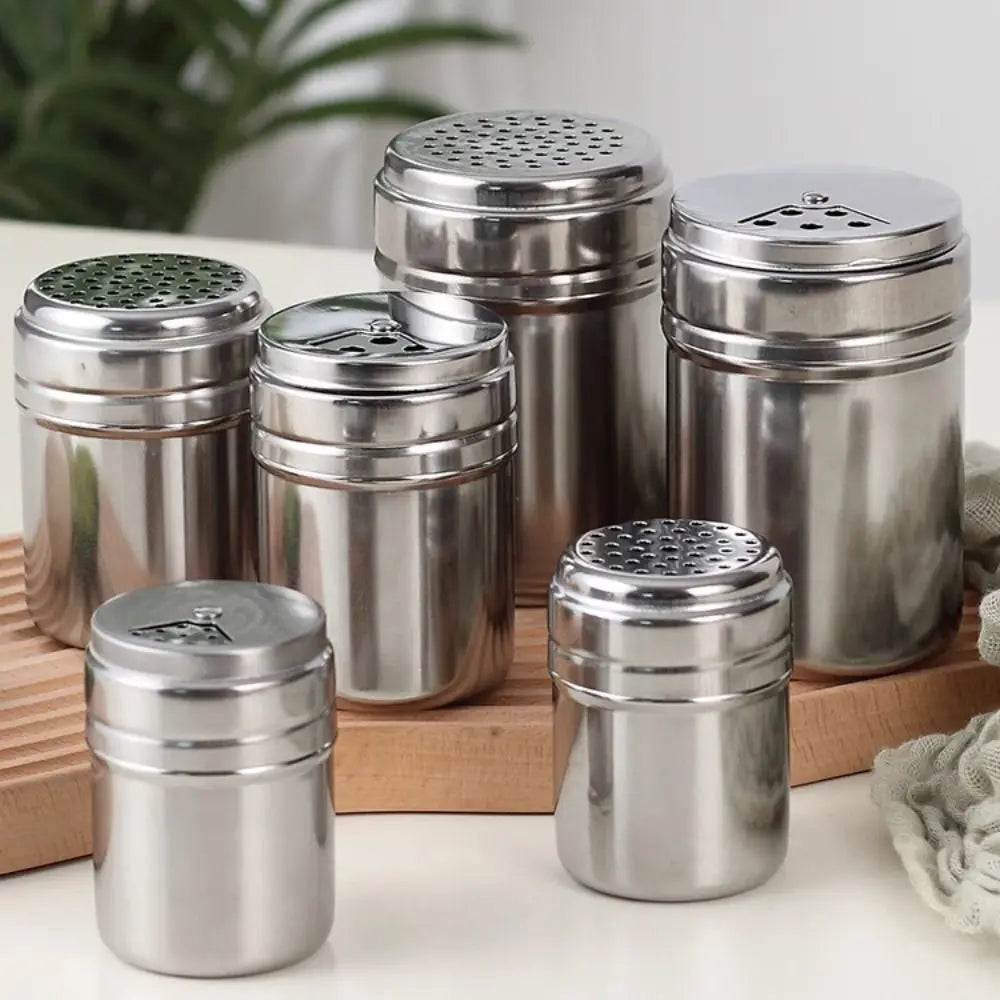 Stainless Steel Seasoning Jar With Rotating Lid Spice Shaker