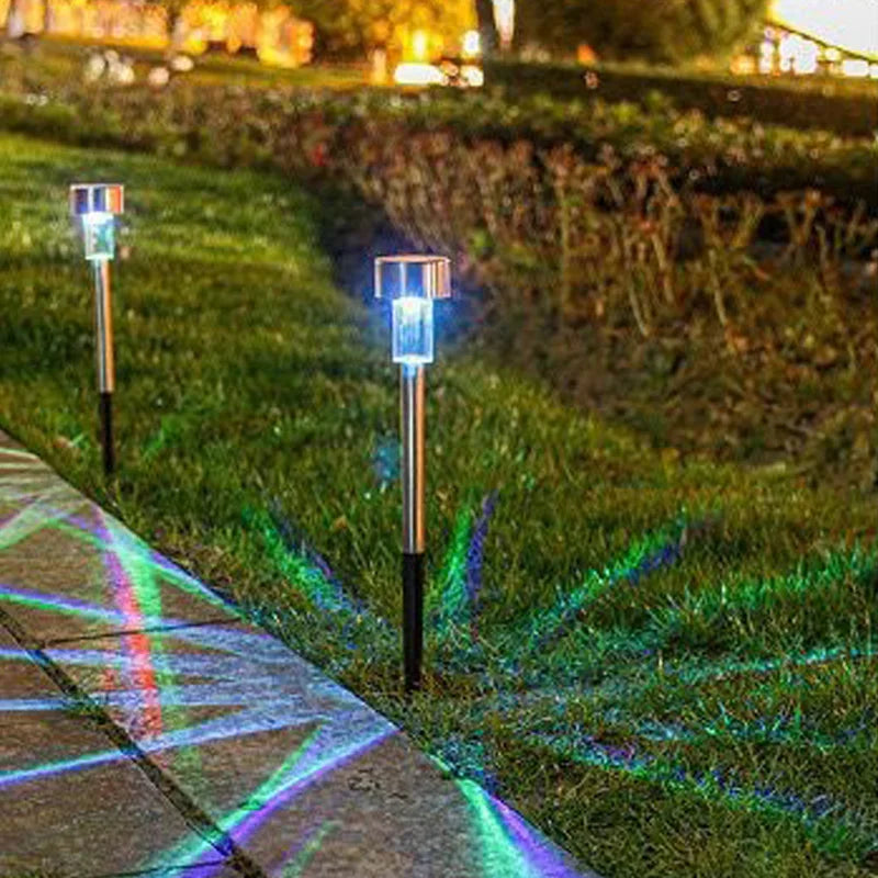 5pcs   Lawn Light Solar Ground Plug Light Stainless Steel Small Tube Light Outdoor Landscape Lighting For Backyard Patio