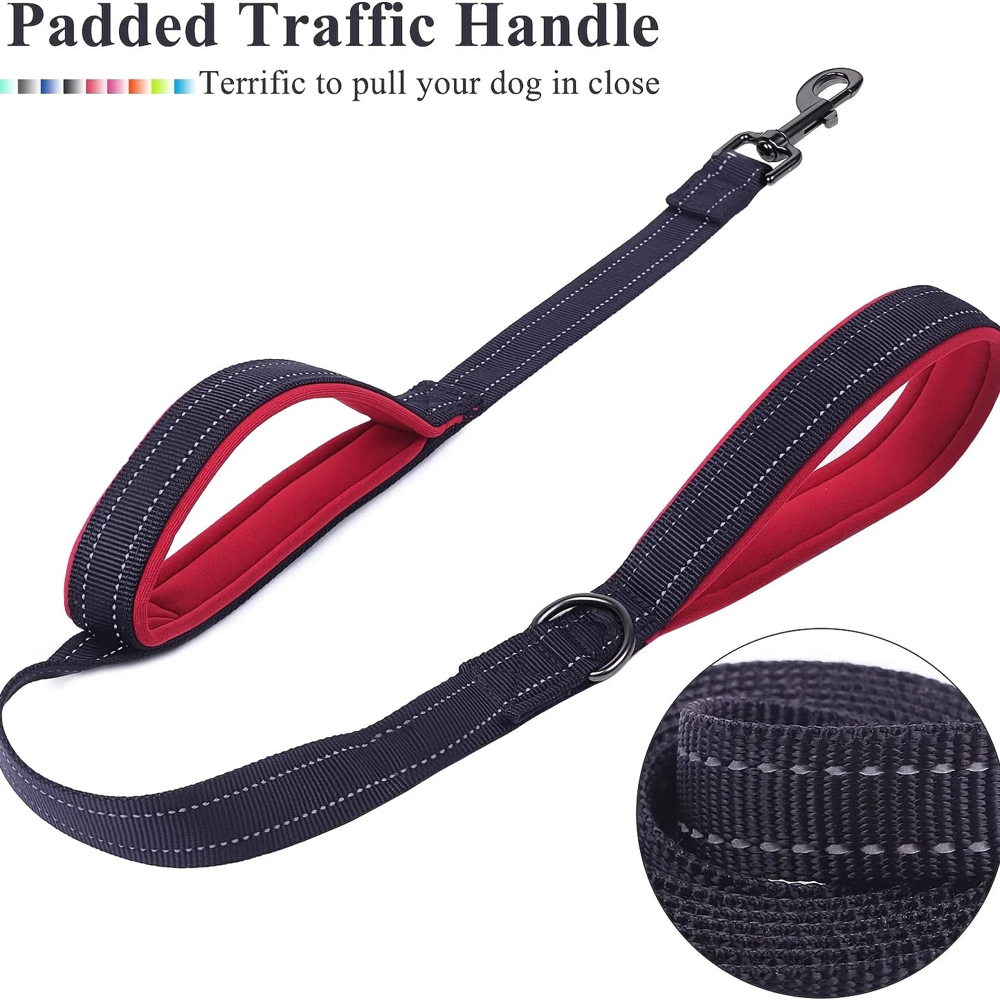 Dog Leash Outdoor Training Dual Handle Heavy Duty Lead