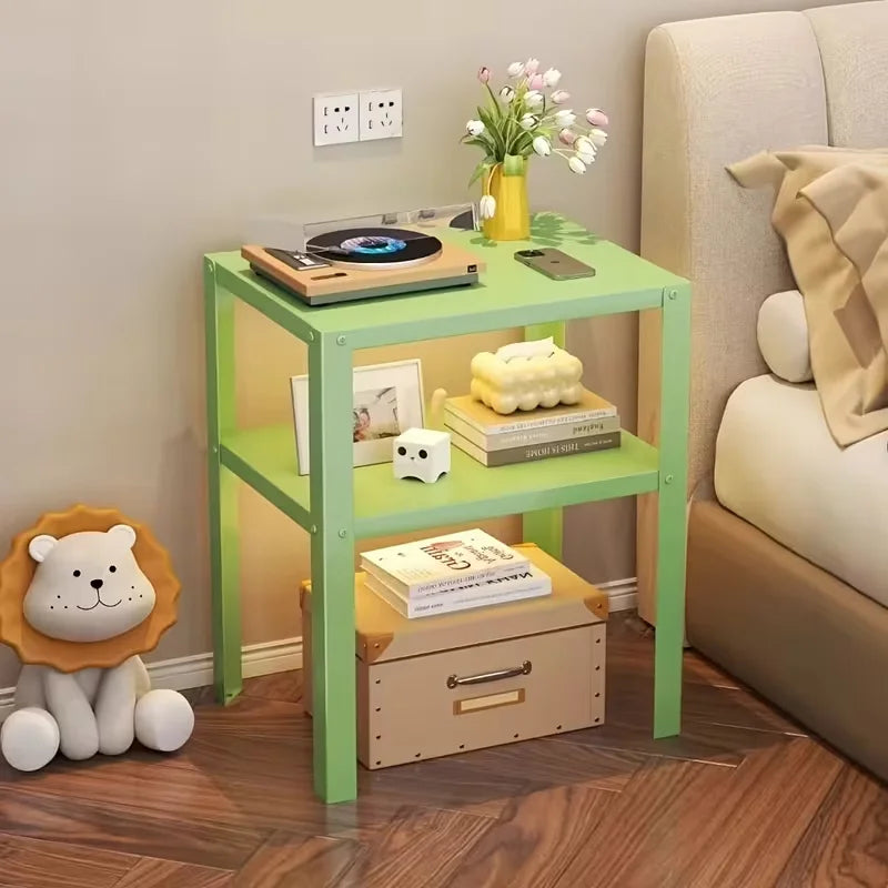 Industrial Metal Floor Storage Rack Nightstand Shelving Unit