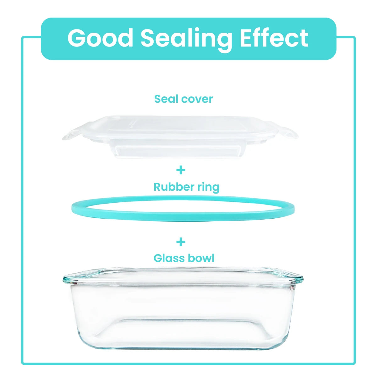 8pcs Glass Food Storage Containers Set Lunch Box Leakproof Airtight Microwave & Oven Safe Stackable Kitchen Organizers