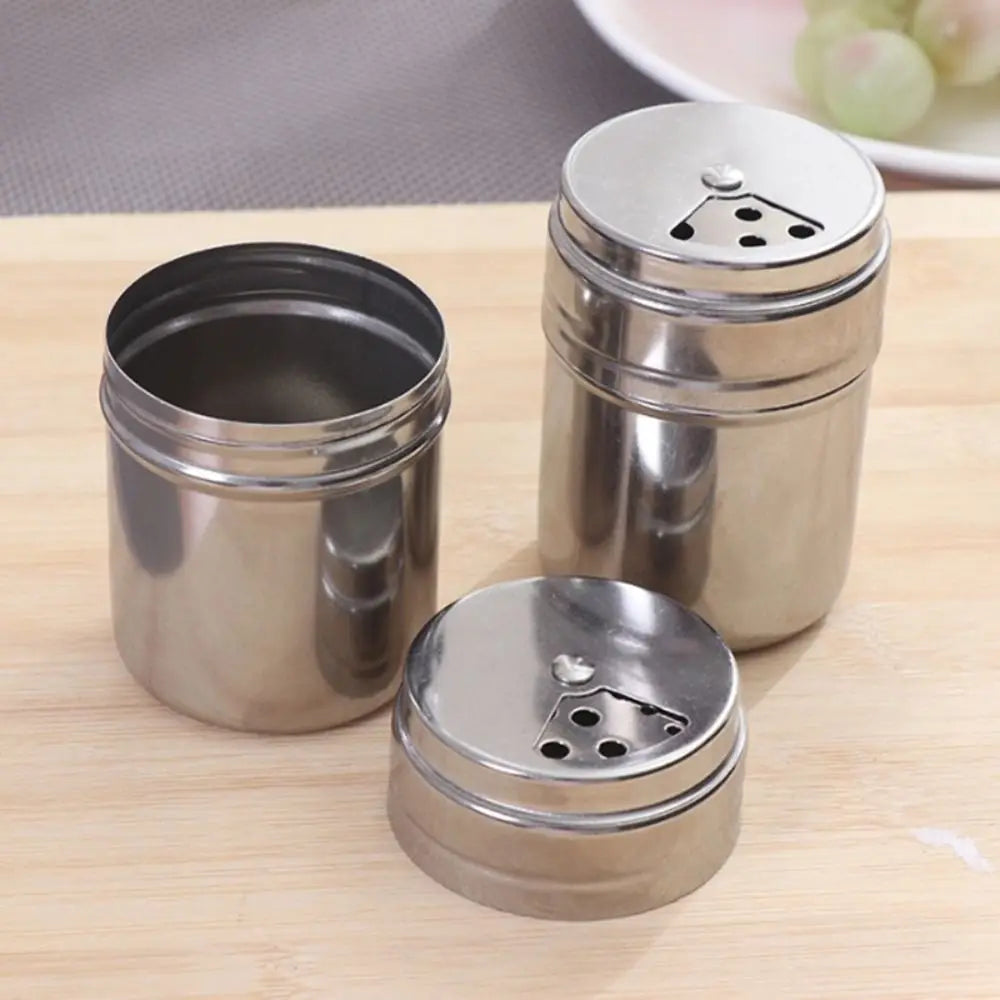 Stainless Steel Seasoning Jar With Rotating Lid Spice Shaker
