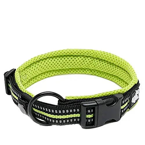 TrueLove Nylon Adjustable Dog Collar Padded Reflective Heavy Duty Training